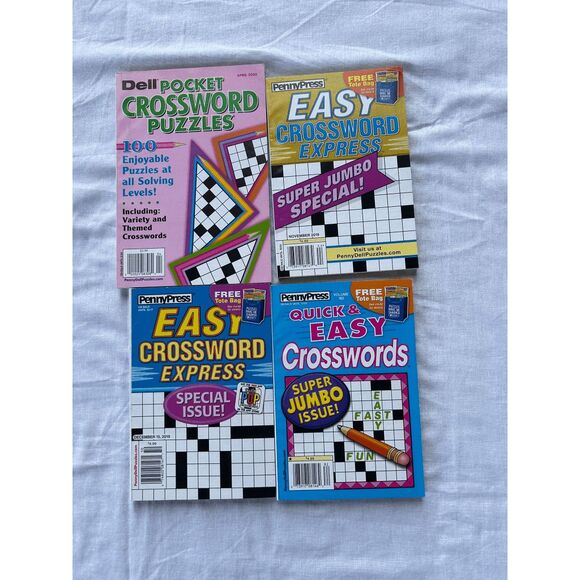 New Penny Dell Crossword Puzzles, Lot of 8, Easy Crossword - Picture 2 of 3